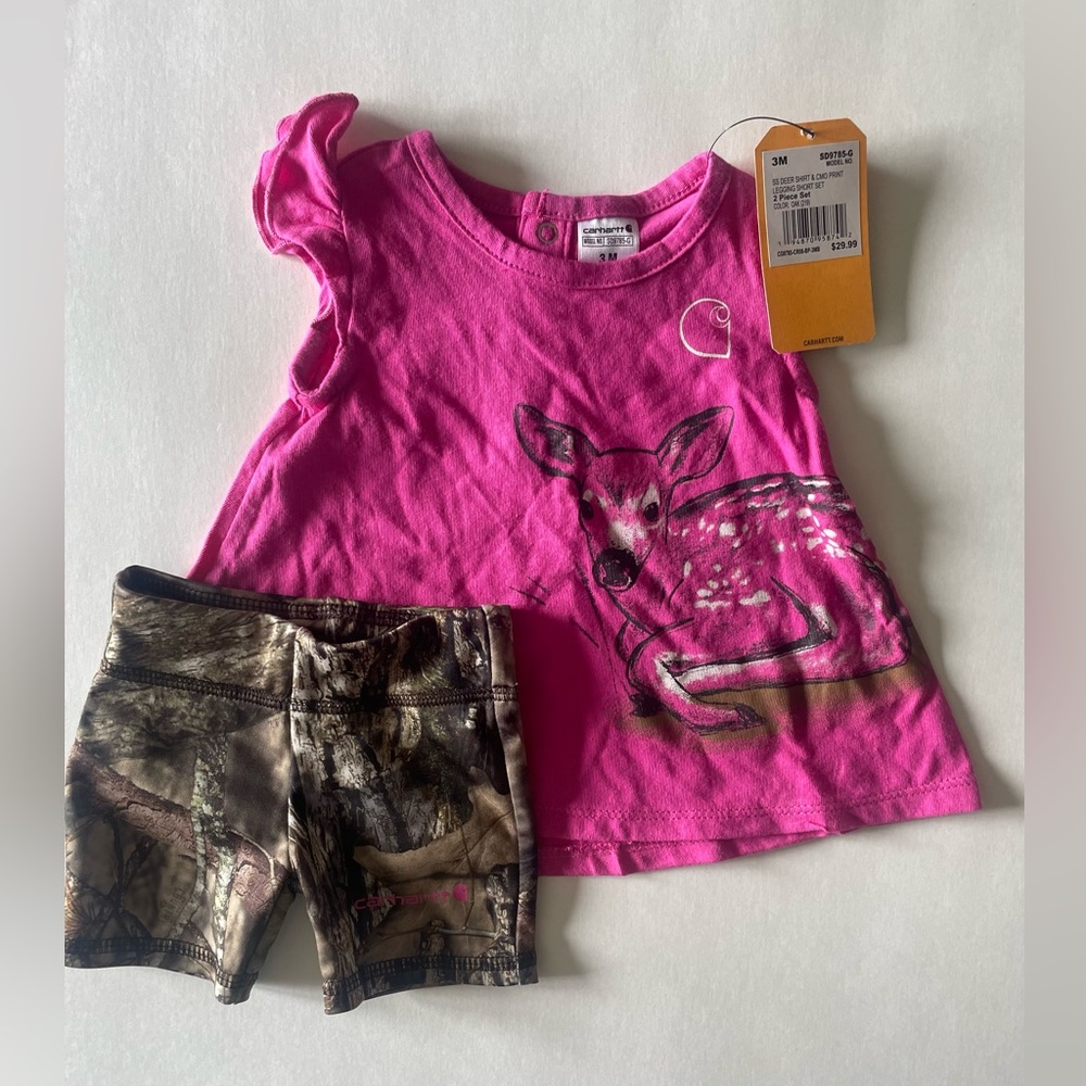 Baby girl carhartt deer set